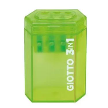 Imagem de Apontador de Lápis Giotto 3 em 1 com Depósito Blister com Três Orifícios para Grafites Até Ø 11 mm Verde