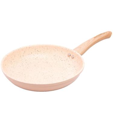 Imagem de Frigideira de Indução em Alumínio com Revestimento Cerâmico Antiaderente Granilite 24CM Bege Aquecimento Uniforme