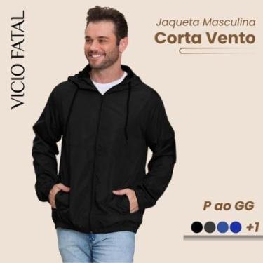 Imagem de Jaqueta Masculina Nylon Corta Vento Impermeável Proteção Contra Vento e Chuva Capuz Ajustavel-Masculino