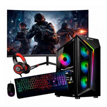 Imagem de Computador PC Gamer I7 6ª 32gb Ram 512gb Nvme RX 590 Monitor 23" Curvo