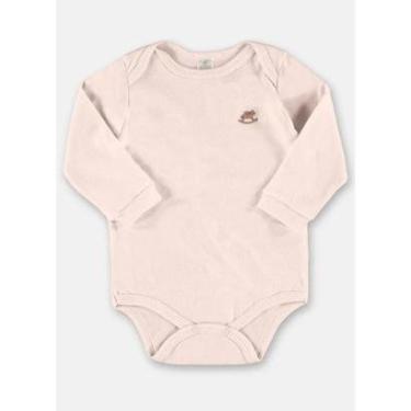 Imagem de Body Bebê Menina Manga Longa Algodão Rosa Claro Up Baby-Feminino