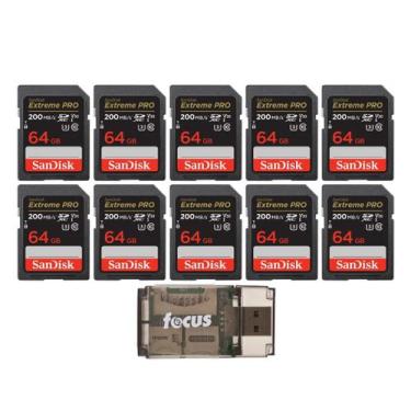 Imagem de Cartão de Memória SanDisk Extreme Pro SDXC UHS-I 64GB (Pacote com 10) 