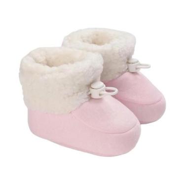 Imagem de Botas De Neve Para Bebê Menina Rosa Com Pelúcia Grossa E Quente, Antid