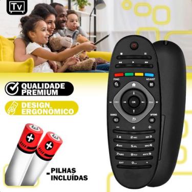 Imagem de Controle Remoto compatível com Tv Philips Lcd Led 2 Pilhas Palito - Li