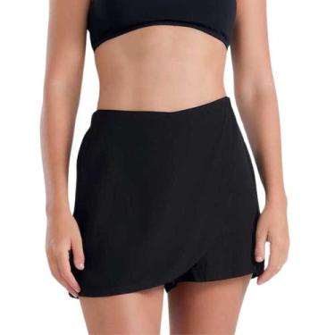 Imagem de Shorts Saia Saída de Praia Versátil Conforto 100% Viscose - She, Preto