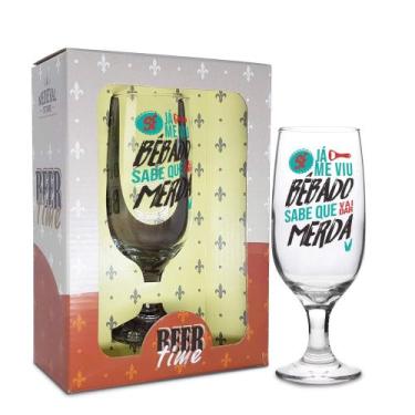Imagem de Taça Cerveja se já me viu Bebedo sabe que vai dar merda cx presente - 