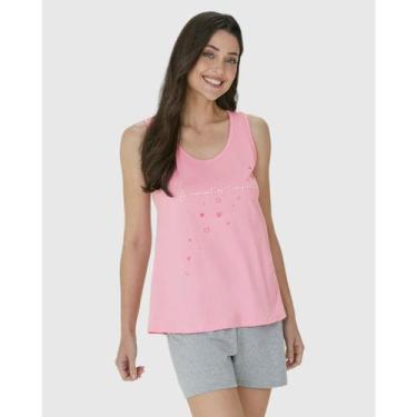 Imagem de Pijama Feminino Regata Malha Malwee Ref. 122366, Rosa 2183, G