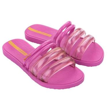 Imagem de Chinelo Ipanema Slide Puffer Tiras 26727 33/40, Lilás, Verde, 38