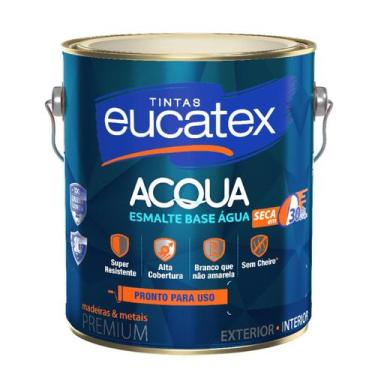 Imagem de Esmalte Amarelo Base Agua Acqua Eucatex 900ml Brilhante
