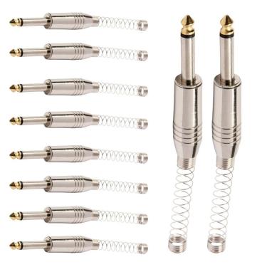 Imagem de Conector P10 Macho Mono Plug com Mola e Ponta Gold para Instrumentos e Áudio Profissional Storm