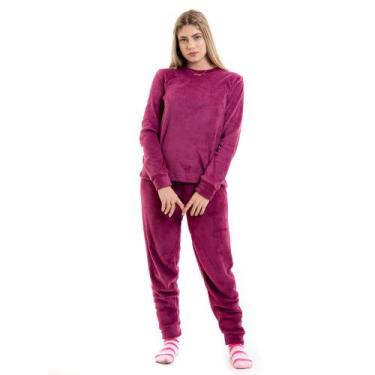 Imagem de Pijama De Plush Frio Inverno Quentinho Adulto Envio Imediato - Bella, 