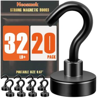 Imagem de Ganchos Magnéticos Neosmuk 32 lb Alta Resistência 1,7 cm Preto