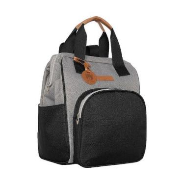 Imagem de Mochila de Maternidade Pirulitando Baby Abraço Cinza e Preto, Cinza