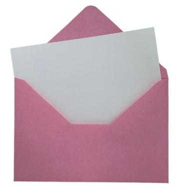 Imagem de Envelope Bico Rosa 10,5x15,5 Cm 75g + Cartão Branco 50 Un - Arwetech