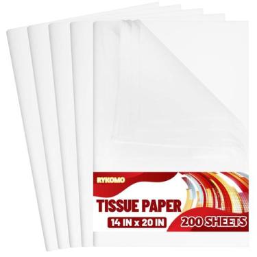 Imagem de Papel de Seda RYKOMO 200 Folhas 36x51 cm Branco Sem Ácido