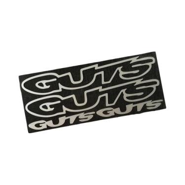 Imagem de 4 Adesivos de Vinil com Letras GUTS, Impermeáveis para Tanque de Moto,
