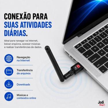 Imagem de Adaptador Wi-Fi Wireless USB 802.11n com Antena para Computador - Top 