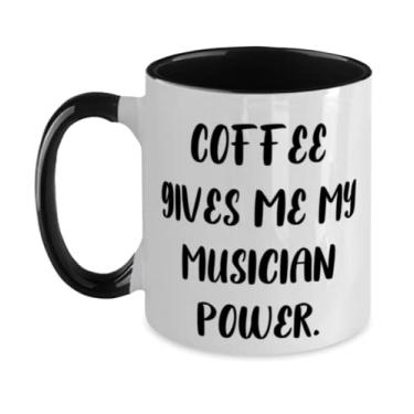 Imagem de Love Musician Gifts, Coffee Gives Me My Musician Power, Caneca de dois tons 325 ml da Team Leader