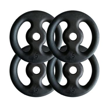 Imagem de Kit Com 04 Anilhas De Ferro Fundido De 5kg