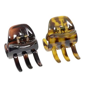 Imagem de Parcelona Prendedor de cabelo de pônei grande de casco de tartaruga francês clássico e marrom de 4,4 cm para mulheres e meninas