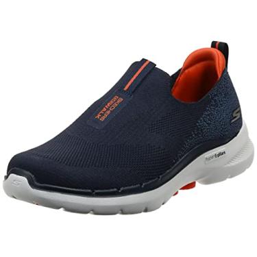 Imagem de Skechers Go Walk 6-216202, Azul-marinho/laranja, 11 Wide