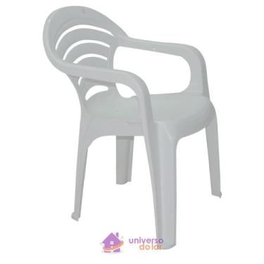 Imagem de Cadeira Tramontina Angra Basic Com Braços Em Polipropileno Branco