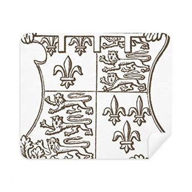 Imagem de Pano de limpeza Baroque Art Preto e Branco Leão Shield Limpador de tela 2 peças Tecido de camurça