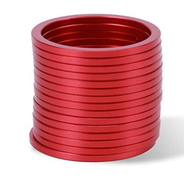 Imagem de Espa?ador da arruela do cubo do volante de bicicleta,liga de alum¨ªnio preto/vermelho junta do suporte inferior da bicicleta de estrada, espessura de 2,5 mm(red), Arruela do suporte inferior da b