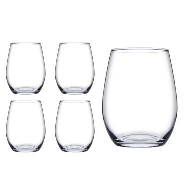 Imagem de Jogo Copo Vidro Redondo Transparente Amber Duravel 440ml 4Un