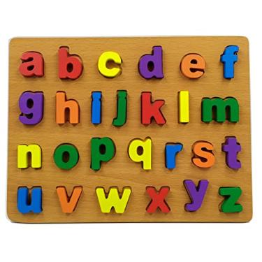 Imagem de Quebra Cabeça Alfabeto Encaixe Educativo Madeira
