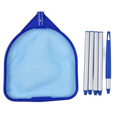 Imagem de plplaaobo Escumadeira de folhas de piscina de 120 cm, escumadeira de piscina de plástico durável resistente destacável fácil montagem rede de nylon para piscina