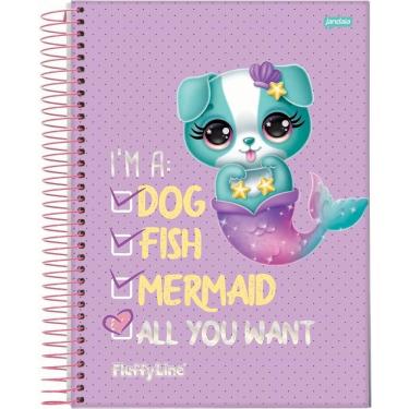 Imagem de Caderno Espiral Im a Dog Fish Mermaid 10 Matérias 160 Folhas