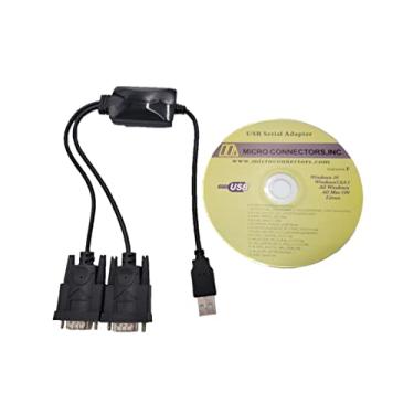 Imagem de Micro Connectors, Inc. Adaptador USB Plug and Play para Dual Serial DB9 Windows 10 / Win 8/7/ XP/Vista/Mac (E07-162)