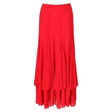 Imagem de Colaxi Novo Vestido de Dança de Grande Balanço Vestido de Dança, Vermelho