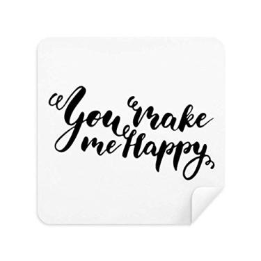 Imagem de DIYthinker You Make Me Happy Quote Style Pano de limpeza de tela tecido de camurça 2 peças