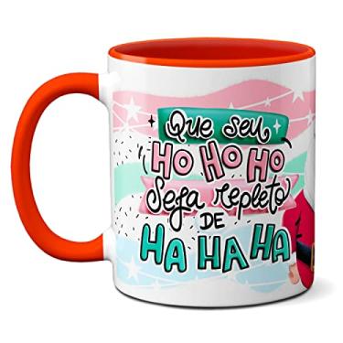 Imagem de Caneca Feliz Natal Ho-Ho-Ho Repleto De Ha-Ha-Ha Presente (Vermelha)