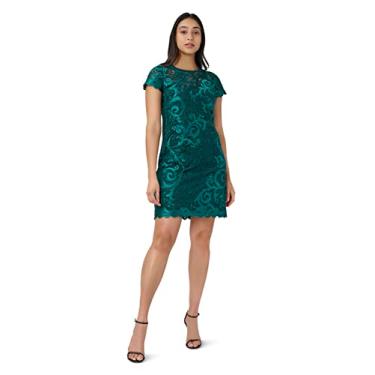 Imagem de Adrianna Papell Vestido feminino de renda, Jade escuro, 38