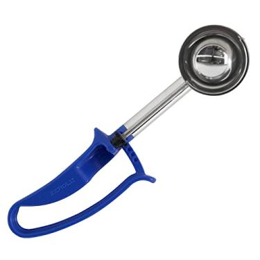 Imagem de Zeroll Colher de controle de porção de alimentos EZ Disher de comprimento estendido universal projetada para uso na mão direita ou esquerda segura para lava-louças, 6 cm, azul