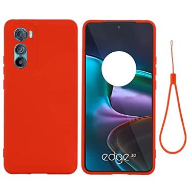Imagem de capa de proteção contra queda de celular Para Motorola Edge 30 Pure Color Liquid Silicone à prova de choques de choque