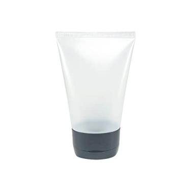 Imagem de BISNAGA PLÁSTICA TRANSPARENTE 30ML C/TAMPA FLIP TOP (50 PEÇAS) (preta)