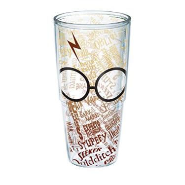 Imagem de Tervis Copos Harry Potter e cicatriz feitos nos EUA Copo isolado de parede dupla, 680 g - Sem tampa, transparente