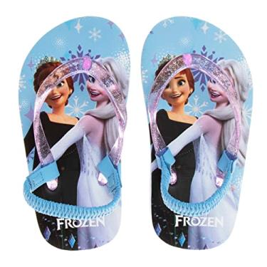 Imagem de Disney Frozen Elsa and Anna Girls Flip Flops Thong Summer Sandals Heel Strap (Toddler/Little Kid)