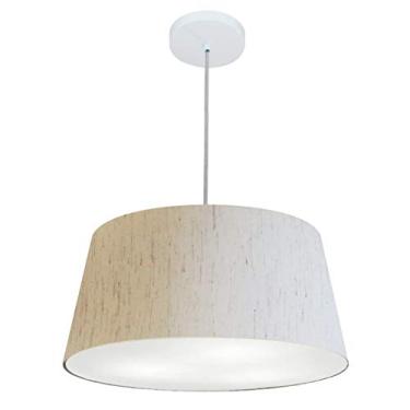 Imagem de Lustre Pendente Cone Cúpula Tecido 21/50x40 cm, Vivare Iluminação, Pendente4050 LLA-35, Linho Bege, Médio