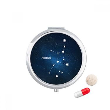 Imagem de Caixa de comprimidos com símbolo do zodíaco Virgo Constellation Pocket Medicine Storage Box Dispenser