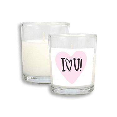 Imagem de Cera de incenso perfumada de vidro com citação rosa I Love You