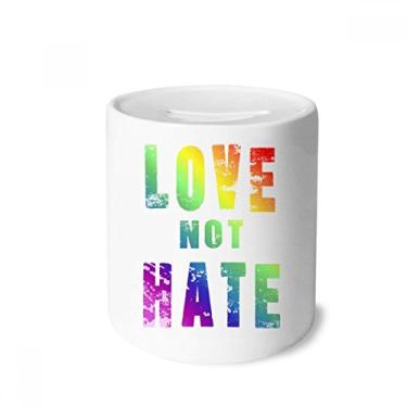 Imagem de DIYthinker Caixa de moedas de cerâmica LGBT bandeira de lésbica arco-íris gay presente de cofrinho