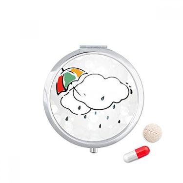 Imagem de Guarda-chuva Weather Cloud Ilustration Pattern Pill Case Pocket Medicine Storage Box Recipiente Dispenser