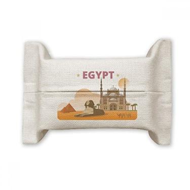 Imagem de Bolsa de linho de algodão para lenços faciais da Esfinge da Cidade Pirâmide da Egito