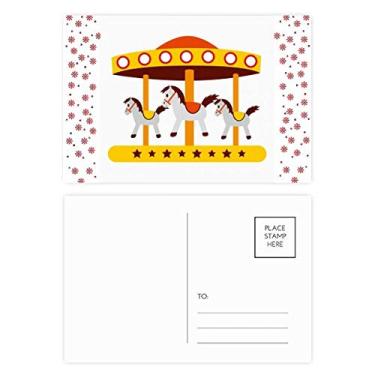 Imagem de Parque de diversões, ilustração de carrossel colorida, Natal, Natal, celebração, cartão postal, cartão postal, bênção, cartão de correio