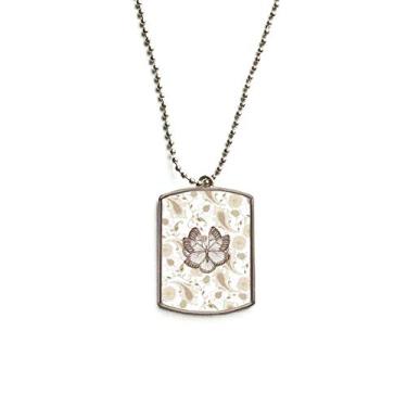 Imagem de DIYthinker Colar com pingente de borboleta rosa pálido simples com flores corrente de aço inoxidável para cães